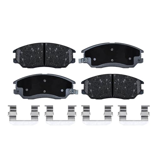 Image of Detroit Axle - Front Ceramic Pads w /Hardware Brake Cleaner Fluid for 2003-2005 Hyundai XG350 - [2004-2006 Kia Amanti]