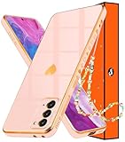 Shorogyt (3in1 Heart Case for Samsung Galaxy Note 20 5G/4G 6.7 Inch Women Cute Aesthetic Love Hearts Pattern Girls Gold Luxury Girly Design Cases Trendy Cover+Chain for Note20 Note20 5G