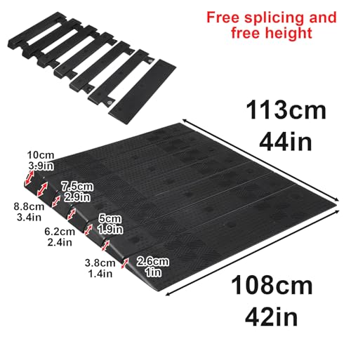 Rampas para bordillo Easy-Splice Design para entrada con capacidad de carga pesada de 500kg, ajustables en altura para autos, sillas de ruedas, scooters y movilidad miniatura 2