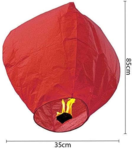 Image of Paper Colourful Make A Wish High Flying Sky Lantern Hot Air Balloon Diwali New Year with Fuel Wax Candle (Pack of 5) Wishing Balloon | Popo Toys