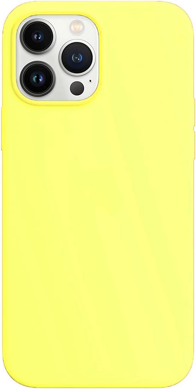 iPhone 13 Pro Max Silicone Protective Case Cover 6.7 inch more protective and inbuild protected (Yellow)
