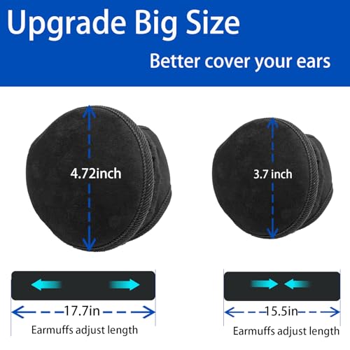 men earmuffs for winter big cover foldable earmuff outdoor warm women adjustable ear muffs black