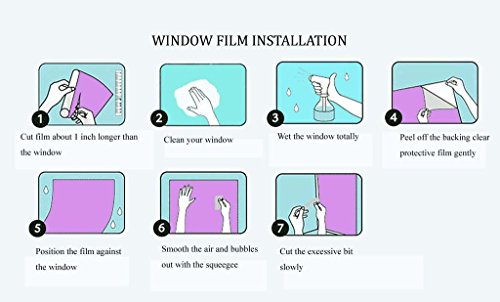 Vakker Bahay Summer Sun Block Privacy Glass Film Sticker No Adhesive Heat Control Privacy Window Film Static Cling Floral Decoration Window Glass Door Film For Home Bathroom Shower ,17.7 X 78.7 Inches #TOP6