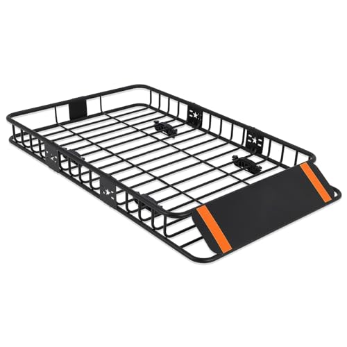 Garvee Porte-Bagages De Toit Universel Robuste en Acier – Panier De Chargement 200 LB pour Voiture, SUV, Camion, Camping-Car – Idéal Transport Bagages Et...