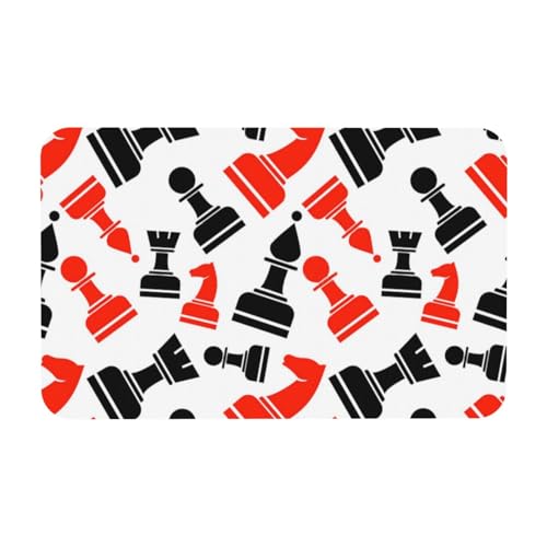 Tapis de bain diatomite absorbant antidérapant 50x80cm échecs - 2