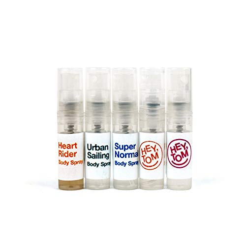HEY, TOM Body Spray 3.55 fl oz - with NICHE scent for men (5 x Mini sample 0.06 fl oz)