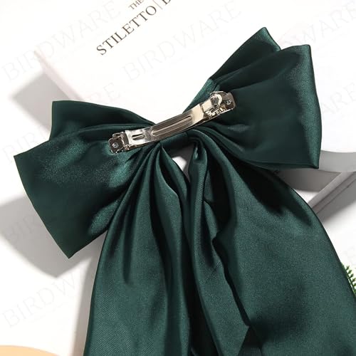 Image of BIRDWARE Black Hair Ties for Women Girls, Seamless Thick Black Hair Band, Multi color Elastic Hair Ties No Damage Ponytail Holder (Multi Color Big Bow Barrate-6 Pc)