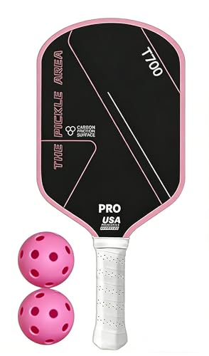 TravelAce Pickleball Paddles �s�b�N���{�[�� ���P�b�g �p�h�� �Z�b�g �J�[�{���t�@�C�o�[ T700 ����~�ߋz���O���b�v �y�� ���P�b�g1/2�{ �{�[��2/4�� USAPA���F ���[�o�b�O�t�� ���S�҂�M�t�g�ɍœK (T)