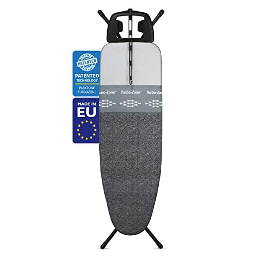 Bartnelli Heavy Duty Ironing Board 48x15 | Designed & Made in Europe with Patent Technology, Turbo & Park Zone, Features: 4 Layer Cover &Pad,Height-Adjustable,4 Premium Steel Legs,Upgraded Iron Rest.