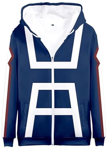 YIMIAO Hombre Niño My Hero Academia Cremallera Sudadera con Capucha Japonesa Anime Impresión 3D Hombre Hoodie Ropa Deportiva Mangas largas Zip Pullover Mujer Chaqueta(XL) | Ya disponible en tu tienda friki favorita! En mundofriki.es!