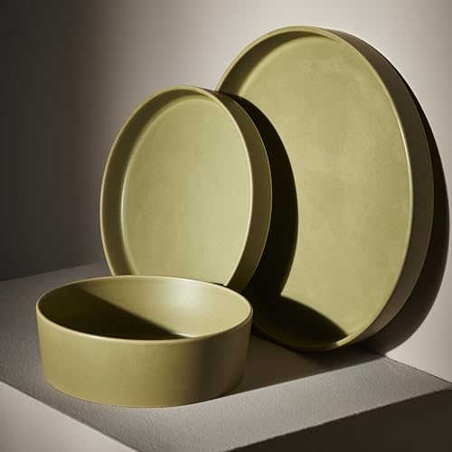 MODAN-24-Piece-Stoneware-Dinnerware-Set-Plates-and-Bowls-Sets-Dish-Set-for-8-Green