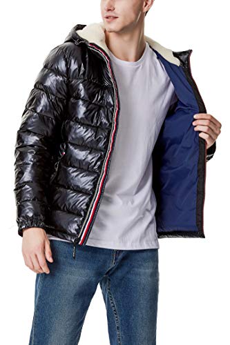 Image of Tommy Hilfiger Men's Midweight Sherpa Lined Hooded Water Resistant Puffer Jacket