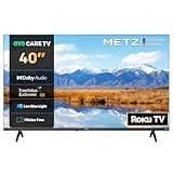 METZ Blue fernseher 40 Zoll Smart TV, 100 cm Roku TV, Eye Care, HDR10, Dolby Audio, Fernseher mit Triple-Tuner, WLAN, LAN, HDMI, USB