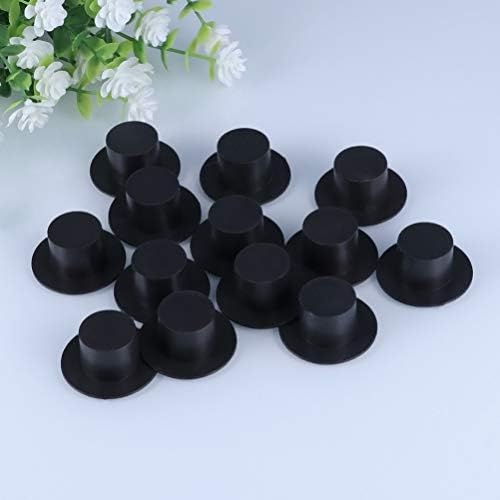 TOYANDONA 60pcs Christmas Mini Black Top Hats, Mini Snowman Hats DIY Snowman Ornament Kit Miniature Top Hats for Art and Crafts ( Three sizes of large, medium, and small| Mixed Style )