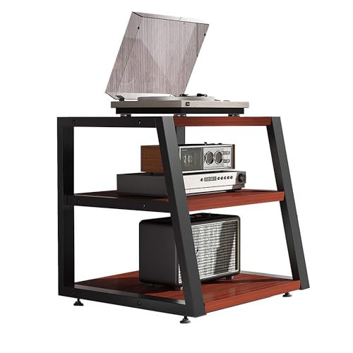 Armadietto per dischi in vinile a più livelli per apparecchiature elettroniche e audio, elegante per salotti e studi, ideale per gli amanti della musica e i collezionisti