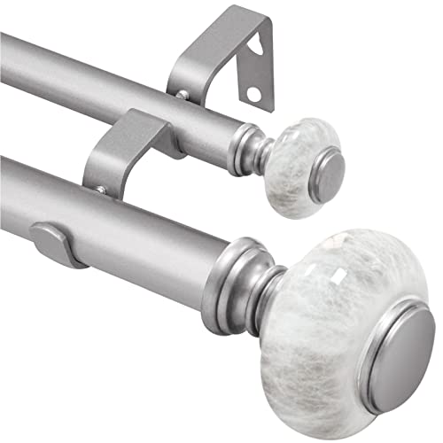 Ycolnaefllr 2,5 cm Durchmesser Doppel Gardinenstangen für Fenster 122 bis...