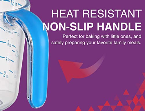 Arrow Home Products 03212 4-1/2 Cup Cool Grip Measure Cup, 36-Ounce Capacity, Plastic with Blue Handle and Graduates