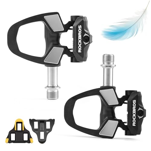 ROCKBROS Road Bike Pedals Compatible with SPD-SL System Only 90g Ultralight Clipless Pedals (180g/pair) with Carbon Fiber Composite 9/16 Titanium Spindle