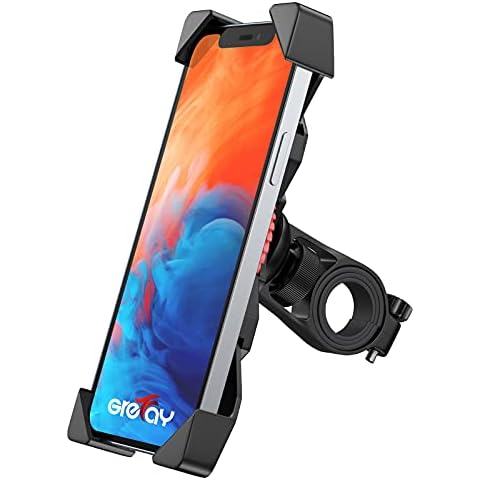 GREFAY Bike Phone Mount Universal Bicycle Motorcycle Cell Phone Holder Smartphone Cradle Clamp for 3.5-6.5 inch GPS Device (PB03A) Cover