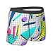 Hcpwzrf Fashion 80s Pattern Men'S Breathable Boxer Shorts With Elastic Waistbandx-Large Black