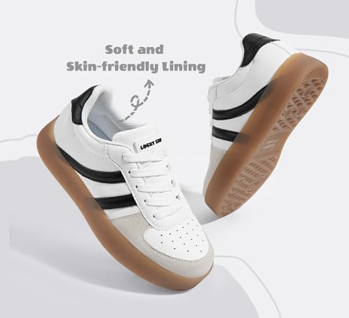LUCKY STEP Unisex-Child Kid's Sneakers Lace Up School Fashion Platform Breathable Tennis Athletic Running Walking Shoes for Boys Girls3