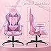 Homall Girl Racing Office Gaming Chair High Back Computer Desk Chair Leather Executive Adjustable Swivel with Headrest and Lumbar Support (Pink)