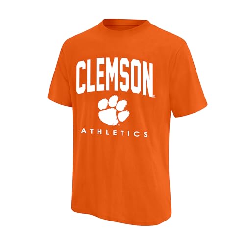 Ultra Game NCAA Official Men's Super Soft Game Time T-Shirt - Unisex, Clemson University, Team Color, Medium