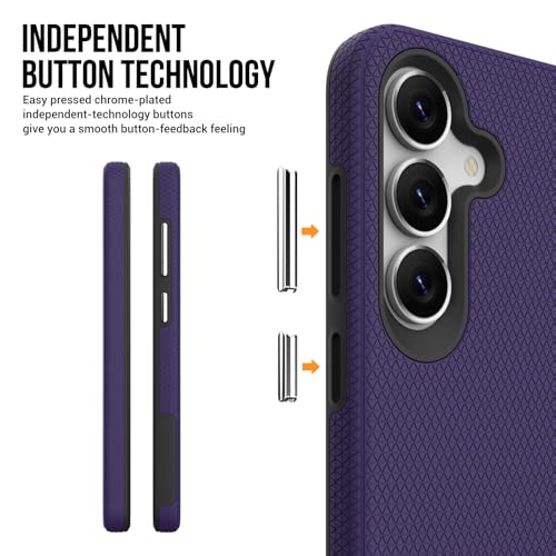 Image of NOXO Ultra-Hybrid Triangle Back Case Cover for Samsung Galaxy S25 Fe, | Shockproof Design | Camera Protection | Soft TPU & Rugged PC | Bumper Case Cover for Samsung S25 Fe, (Deep Purple)