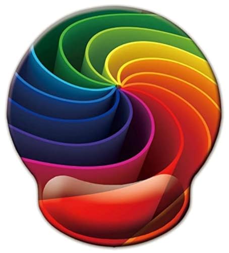 Alfombrilla de ratón con soporte para muñeca,Jahosin reposamuñecas ergonómico de espuma viscoelástica Base de goma antideslizante para computadora y oficina 25x23 Rainbowvortex
