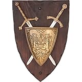 denix revolver Color: dorado y marrón Denix Exhibición de pared con espada abrecartas Templario y Claymore Highlander