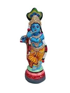 Culturalshoppe Pappmaché Krishna Idol, 30 cm