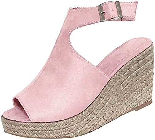 Sandales orthopédiques compensées avec semelle plateforme confortable rose