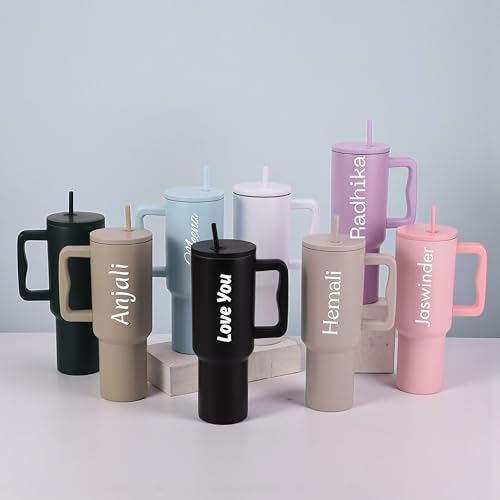 Image of CYNVEXA Personalized with Your Name, Tumbler with lid and Straw 1200ML Cup Stainless Steel Vacuum Insulated Tumbler for Water, Iced Tea or Coffee 1.2L Office Gym Travelling (Candy HASE)