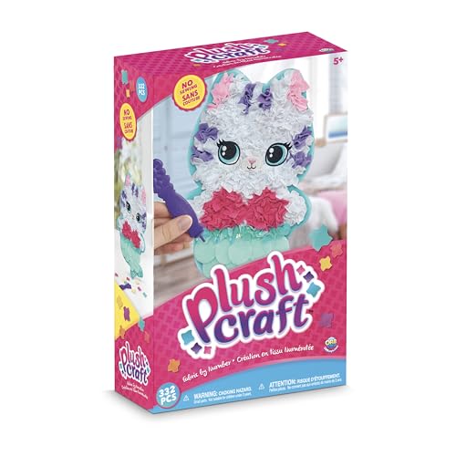 ORB PlushCraft DIY Mercat (Mermaid Cat) Pillow Crafting Kit - Mess Free Fabric by Number System and No Sewing Required - Perfect Arts and Crafts Project and Gift for Boys and Girls