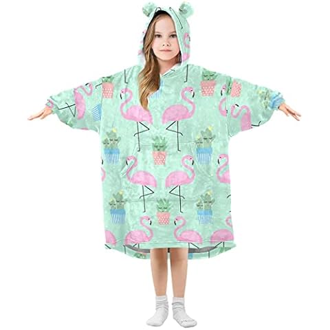Mnrsuu Girls Oversized Blanket Hoodie Poppies Golden Christmas Tree Red Kids Wearable Blanket Cover