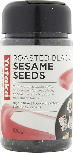 Yutaka Roasted Black Sesame Seeds 100g | Vegan-Friendly Japanese Black Sesame | Bold Nutty Garnish for Sushi Salads Stir-Fries & Baking