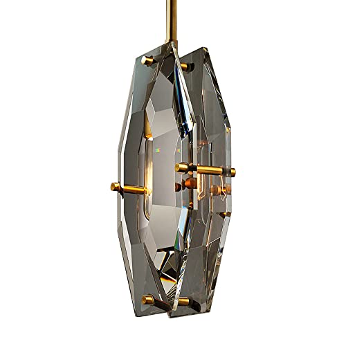 Chandelier en cristal moderne pour salle à manger et luminaire suspendu LED réglable en hauteur