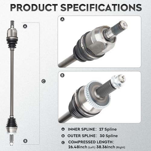 NEW Front CV Axle Shaft Assembly fits for Hyundai Sonata 2015-2019, for Kia Optima 2016-2020, 2.4L GAS, Driver and Passenger side, 2-Pack by ILONPA - Used condition - Image 2