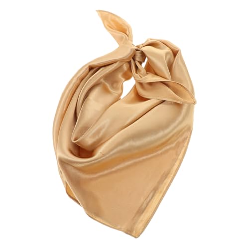 Garneck Foulard doré pour femme en soie de qualité supérieure - Écharpe carrée élégante - Douce et idéale pour toutes les tenues et occasions, 60 x 60cm
