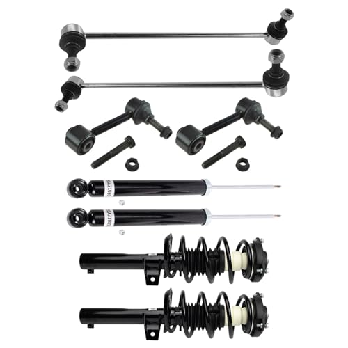 Image of TRQ Front and Rear Suspension Kit Complete Strut & Coil Spring Assembly Shock Absorber Sway Bar Stabilizer Link Compatible with 2009-2017 Volkswagen Tiguan 2017-2018 Tiguan Limited