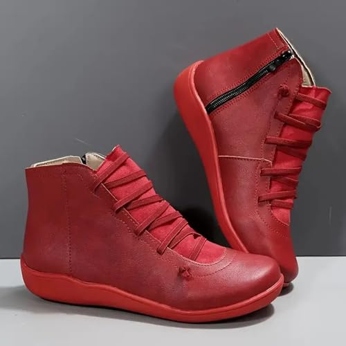 Botines informales para mujer estilo vaquero con correas y cremallera cómoda 5
