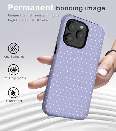 Coque iPhone 15 Pro Max antichoc résolvant les risques de rayures avec style à pois - 2