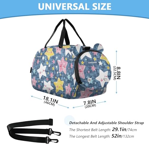Star Of Good Dreams Duffel Bag with Shoes Compartment Multifunctional Personal Item Travel Bag for Beach Swim Bags Pool Sports3