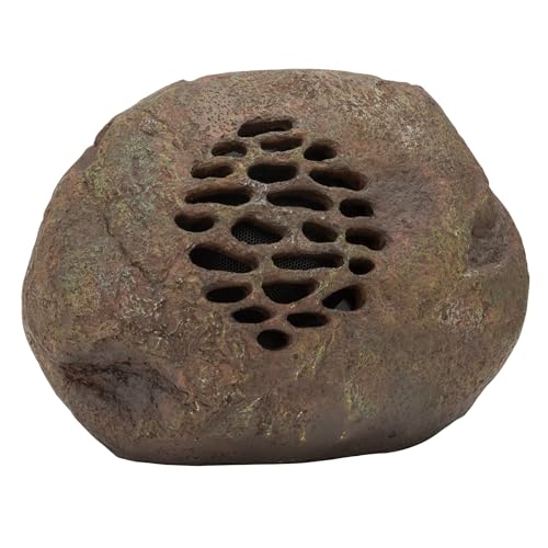 Alpine Corporation 9" Tall Solar Bluetooth Rock Speaker, Weather-Resistant High Fidelity Outdoor Audio System with 50 Foot Range, Brown - Set of 2 by Alpine Corporation - Image 8