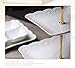 Sumerflos 3 Tier Porcelain Cupcake Stand, Tiered Serving Cake Stand, Square White Embossed Dessert Stand, Weddings Parties Pastry Serving Tray