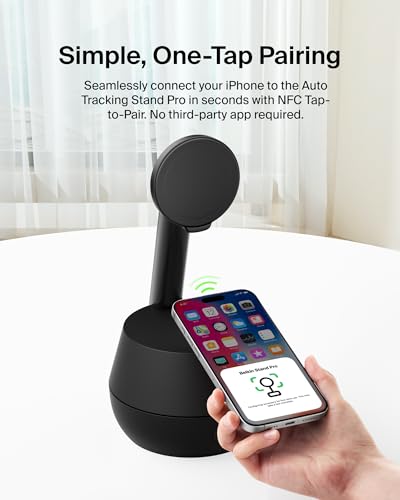 Image of Belkin Wireless Charger Stand, Auto Face Tracking, Apple DockKit Certified, Tripod & MagSafe Compatible, No App Required, 360 Rotation, Influencer Content, Works w /FaceTime, YouTube, etc.