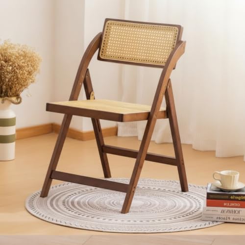 kowaku Folding Seat Cane Chair Folding Chair Dining Chair Chair with Lightweight Build and Easy Storage Suitable for Dining Rooms Study Areas Guest Seating Small Apartments, Natural - Image 2