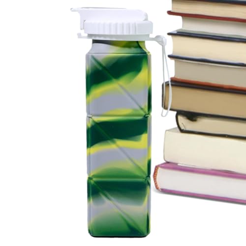 Holdes Botella de agua plegable, taza plegable para viajar - Botella de agua de silicona para senderismo | Copa plegable de tamaño de bolsillo para al aire libre, senderismo, pesca, gimnasio
