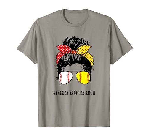 Mamá Deportiva Gafas de Sol Béisbol Sofbol Madre Vida Camiseta