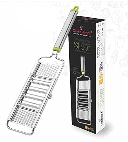 Gowani Home Needs, CHARMY-Stainless Steel Multipurpose Slicer with 6 Ultra Double Blades and French Fries Cutter